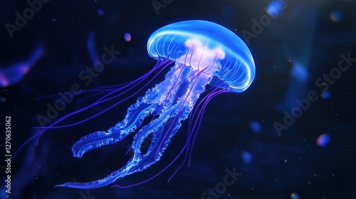Majestic jellyfish display underwater realm marine life bioluminescent glow close-up view nature's wonders