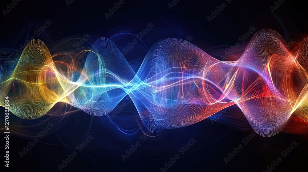 Multidimensional light beams refracting, abstract quantum physics visualization of energy and space. Multidimensional light beams refracting, abstract quantum physics visualization of energy and space.