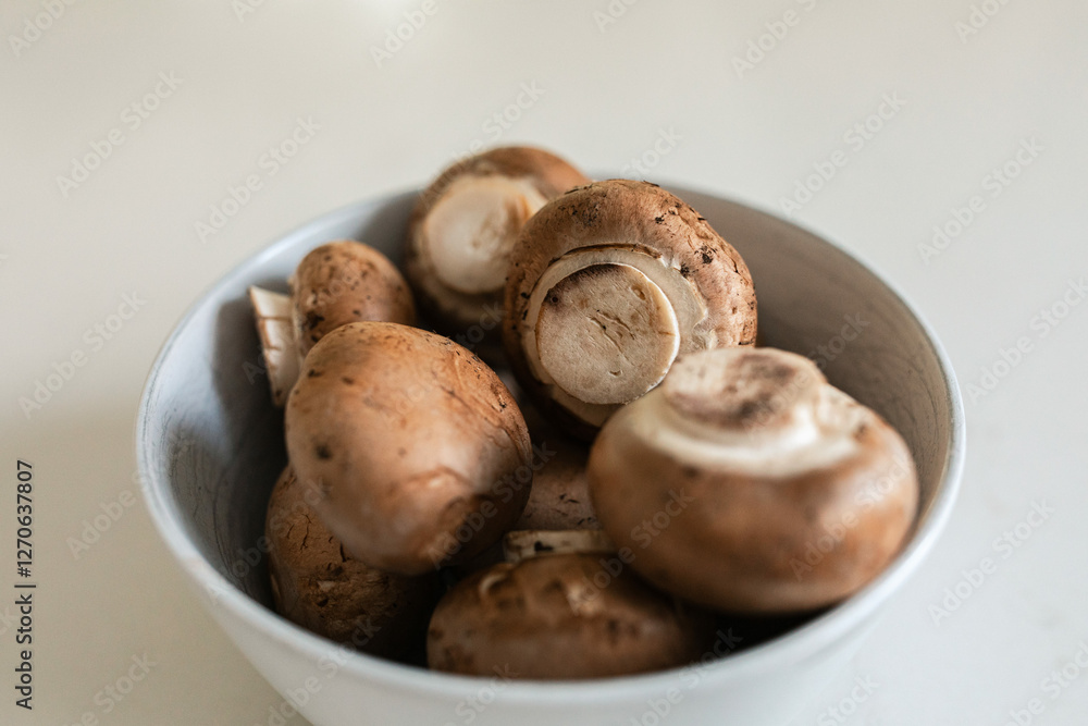 close up of cremini whole mushrooms close up of cremini whole mushrooms
