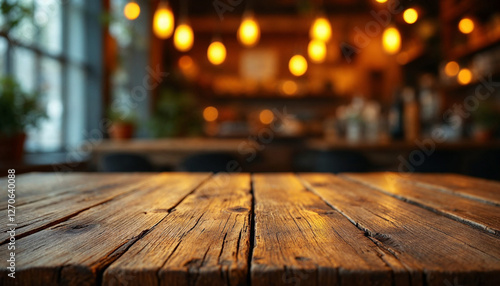 Interior design of stylish dining room interior with family wooden table, with indoor and outdoor background.