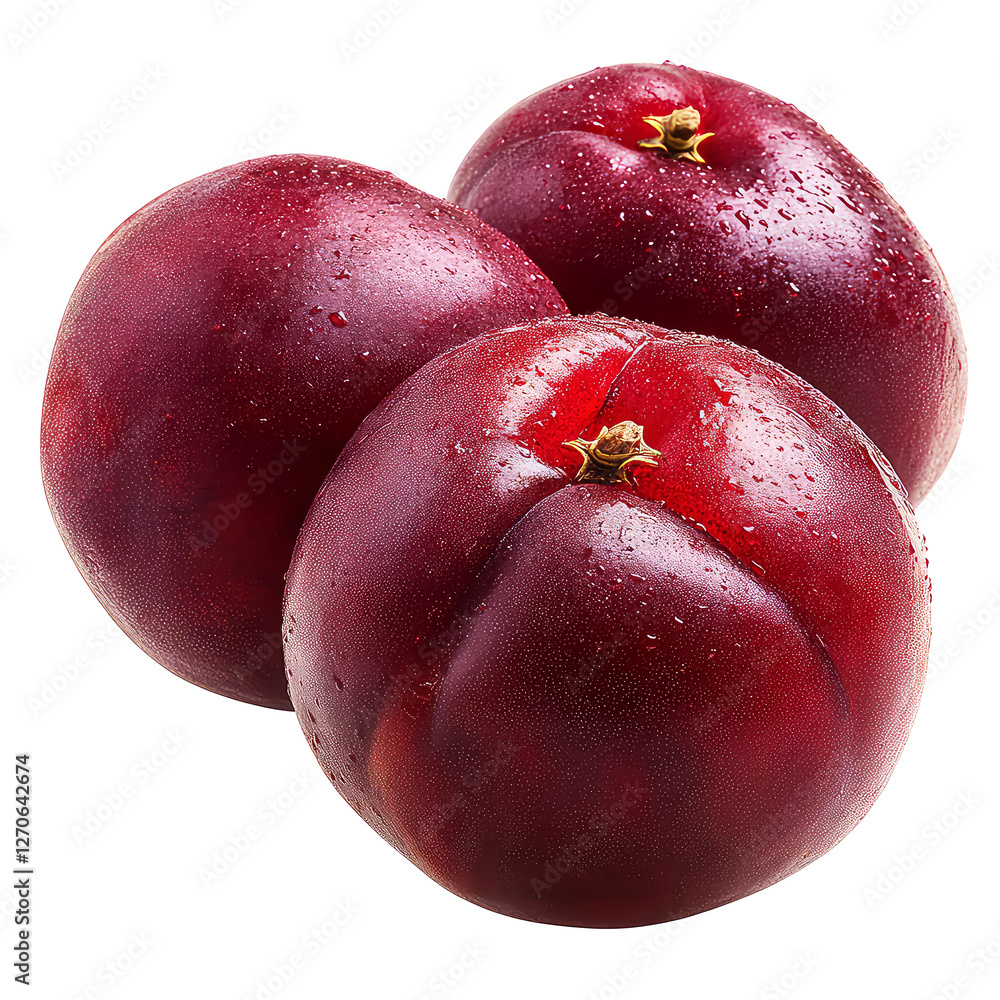 Obraz premium Luscious Red Plums: A Delightful Display of Nature's Sweetness