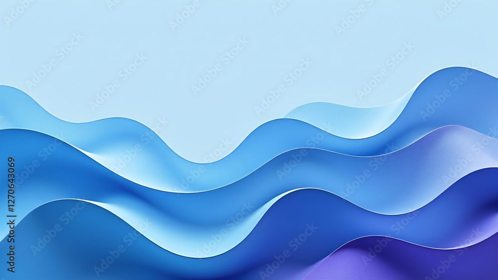 Fototapeta premium Abstract art of blue waves