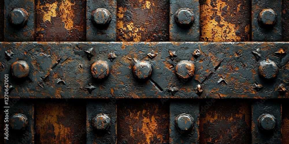 Rusted Metal Grid: Factory-Inspired Industrial Design Element Rusted Metal Grid: Factory-Inspired Industrial Design Element
