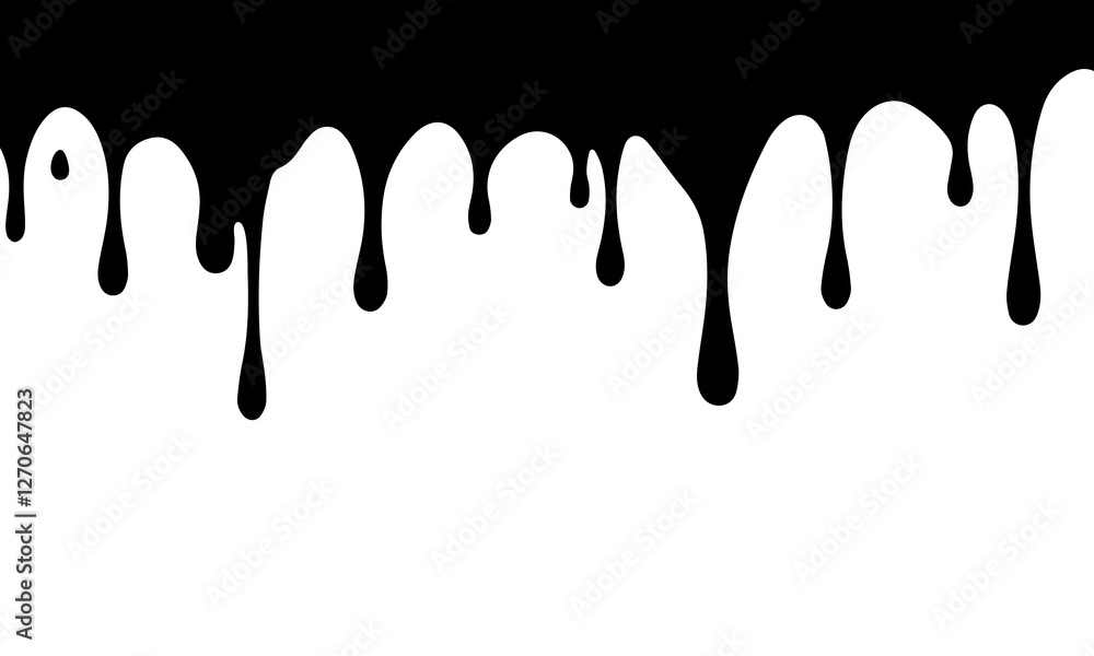 Abstract black paint drips on a white background. Creates a rough texture and dramatic contrast, adding an artistic and modern touch Abstract black paint drips on a white background. Creates a rough texture and dramatic contrast, adding an artistic and modern touch