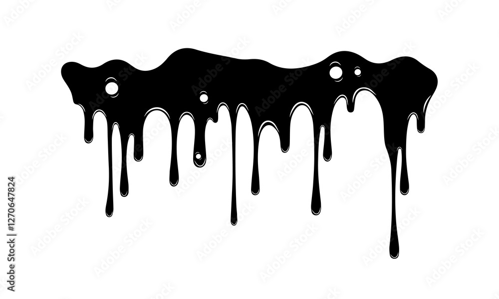 Abstract black paint drips on a white background. Creates a rough texture and dramatic contrast, adding an artistic and modern touch Abstract black paint drips on a white background. Creates a rough texture and dramatic contrast, adding an artistic and modern touch