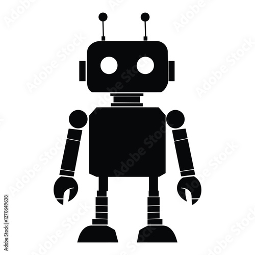 robot silhouette vector icon illustration