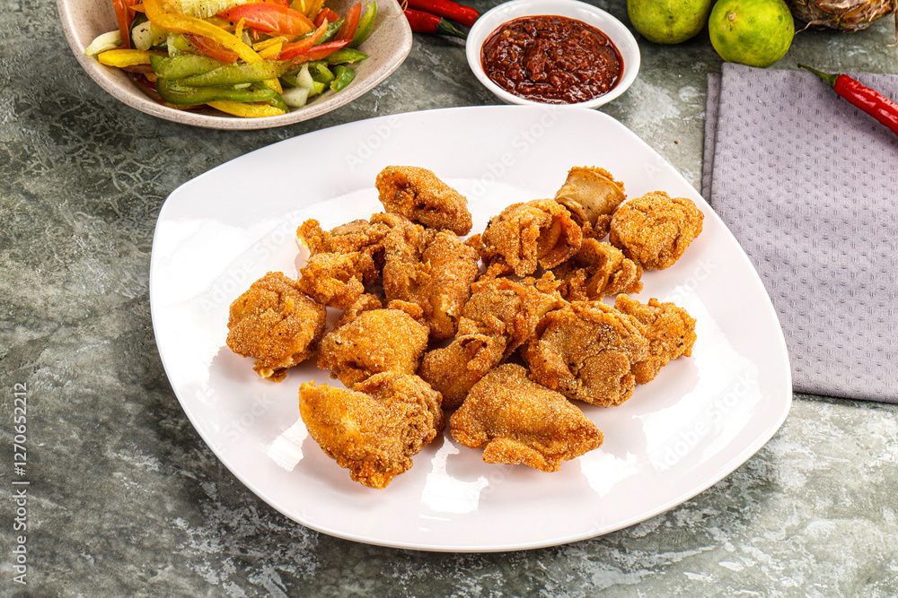 Golden crispy Breaded calamari snack Golden crispy Breaded calamari snack