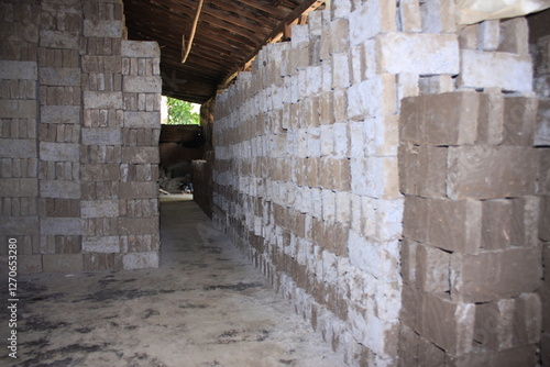 making bricks traditionally from clay