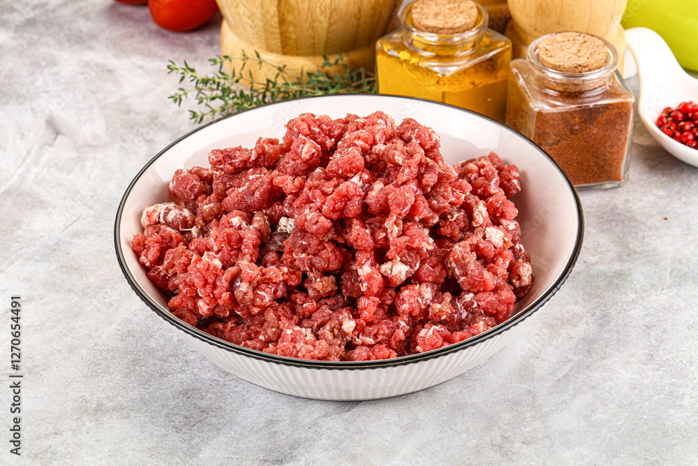 Raw beef minced meat for cooking Raw beef minced meat for cooking