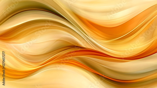Flowing Abstract Art in Golden Tones Warm Light and Fluid Lines Elegant Design for Modern Decor Display