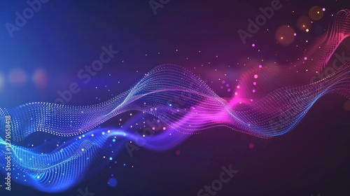 Abstract Neon Wave Background