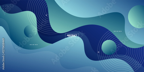 Green wave background with simple line shapes and patterns. Simple green wave design. Modern geometric shape concept. Vector eps10