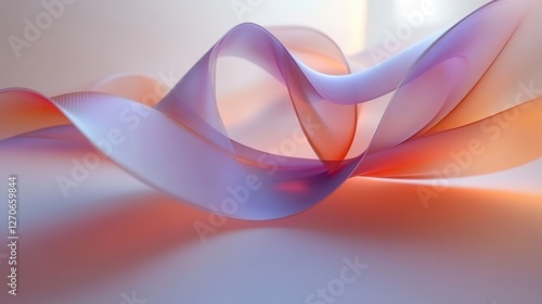 Abstract Flowing Waves Of Soft Purple And Pink Light Against A Smooth Background.  A Smooth Seamless Background.  Abstract Waves Of Light. Soft Hues. Color Gradient Background.  A Serene Fluid photo