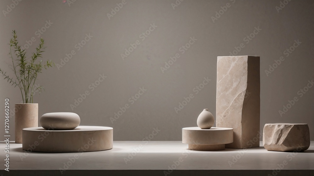 Minimalist Product Display Background with Pedestal Minimalist Product Display Background with Pedestal