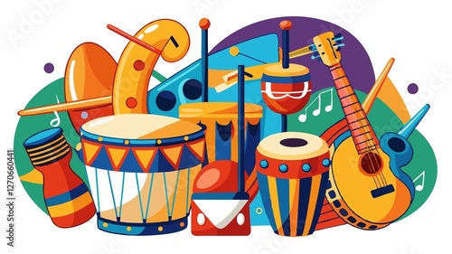 This image showcases a variety of Latin percussion instruments, emphasizing their unique shapes, sizes, and the rich musical traditions they represent, providing a visually appealing image for music photo