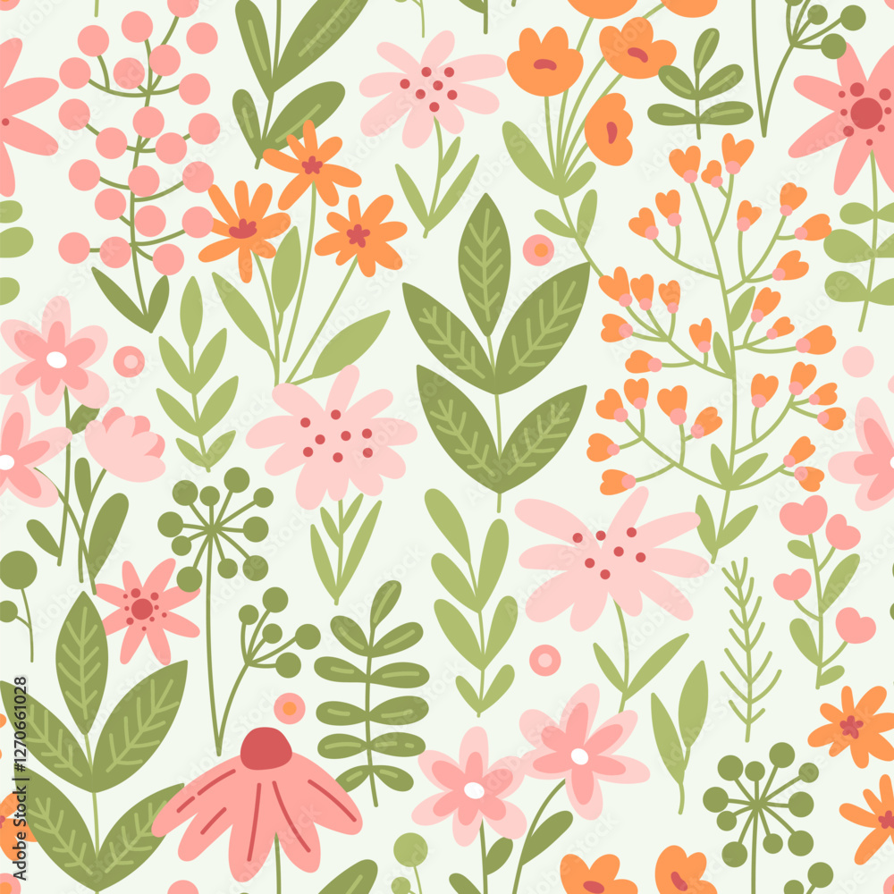 Seamless pattern with wild flowers Seamless pattern with wild flowers