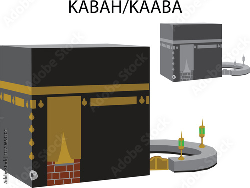 simple minimalis vector kaaba or kabah