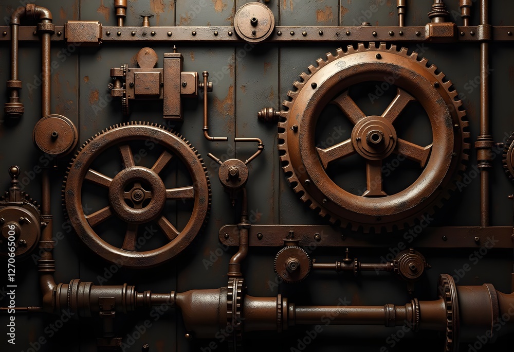 Steampunk texture, background with mechanical parts, gear wheels, steam punk cogwheels, heap of auto parts, old rusty iron chains, springs, wheels, close up
Steampunk texture, background with mechanical parts, gear wheels, steam punk cogwheels, heap of auto parts, old rusty iron chains, springs, wheels, close up