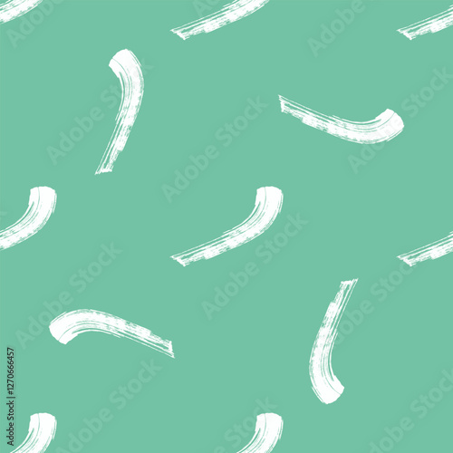 Seamless pattern with delicate hand-drawn ink strokes scattered across a soft green background. Dynamic yet minimalist wallpaper. 