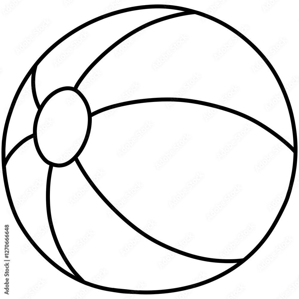 Hand drawn beach ball cartoon illustration outline Hand drawn beach ball cartoon illustration outline