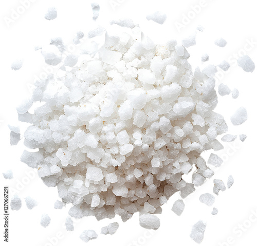 Coarse sea salt, white isolated background