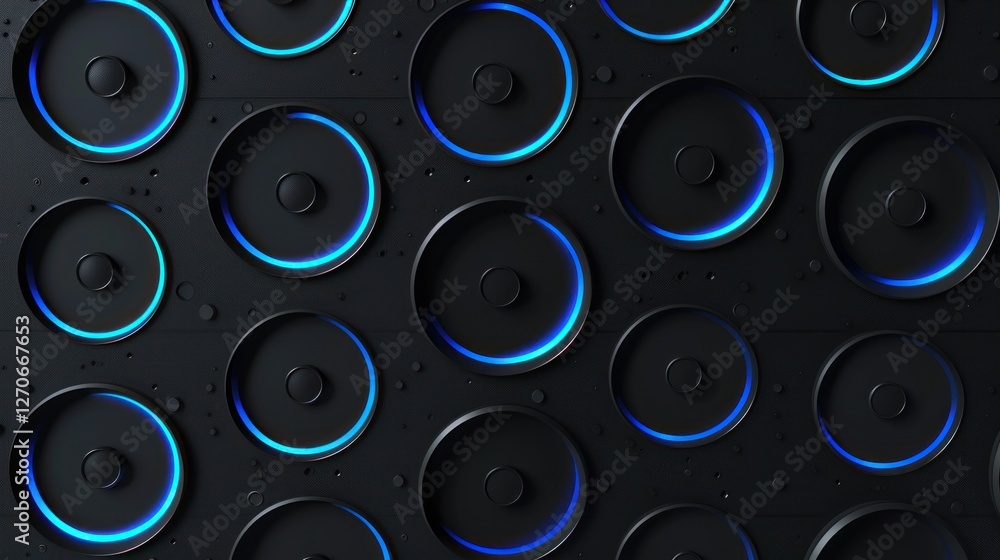Abstract Circular Pattern with Blue Glowing Light Abstract Circular Pattern with Blue Glowing Light