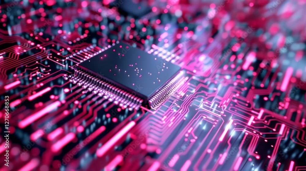 Microprocessor Surrounded by Digital Data and Circuitry Elements Microprocessor Surrounded by Digital Data and Circuitry Elements