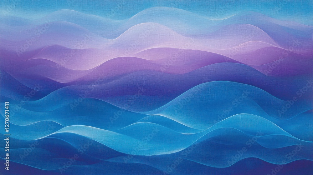 Abstract Blue Purple Waves: Serene Digital Art Abstract Blue Purple Waves: Serene Digital Art
