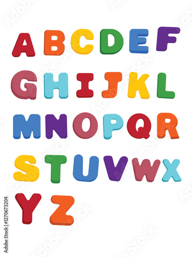 alphabet learning a-z words abc learning reading alphabet flat design