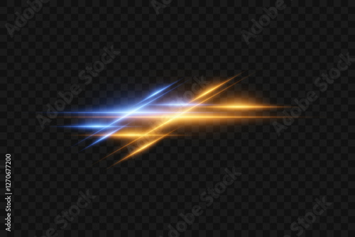 Horizontal flashes of light and lines. 
