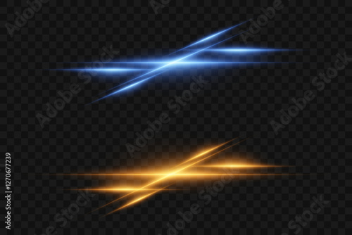 Horizontal flashes of light and lines. 