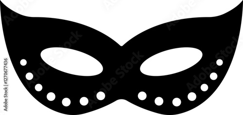 Different Mask silhouette isolated on transparent background Masquerade vector for apps or web party superhero carnival villain or burglar icon in flat. costume eye mask hidden person face