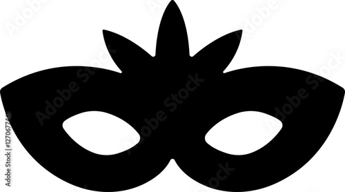 Different Mask silhouette isolated on transparent background Masquerade vector for apps or web party superhero carnival villain or burglar icon in flat. costume eye mask hidden person face