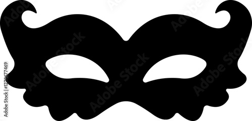 Different Mask silhouette isolated on transparent background Masquerade vector for apps or web party superhero carnival villain or burglar icon in flat. costume eye mask hidden person face