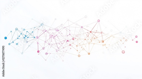 Obraz na płótnie Flat Vector Illustration of Social Network Structure on White Background w salonie