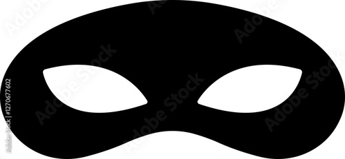 Different Mask silhouette isolated on transparent background Masquerade vector for apps or web party superhero carnival villain or burglar icon in flat. costume eye mask hidden person face