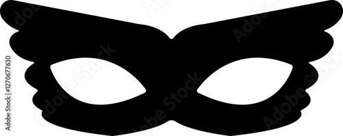 Different Mask silhouette isolated on transparent background Masquerade vector for apps or web party superhero carnival villain or burglar icon in flat. costume eye mask hidden person face