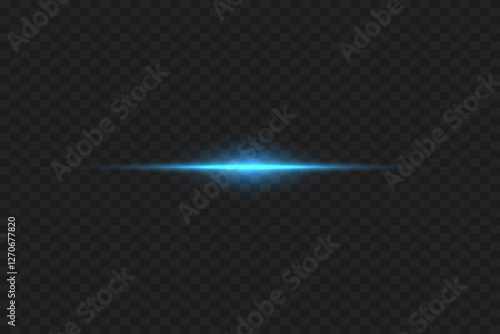 Horizontal laser line effect. On a transparent background.