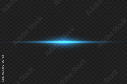 Horizontal laser line effect. On a transparent background.