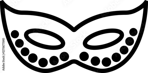 Different Mask silhouette isolated on transparent background Masquerade vector for apps or web party superhero carnival villain or burglar icon in line. costume eye mask hidden person face