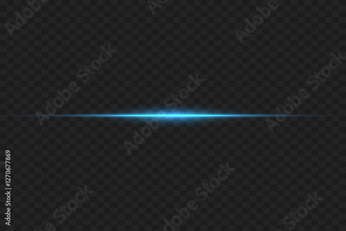 Horizontal laser line effect. On a transparent background.