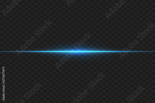 Horizontal laser line effect. On a transparent background.