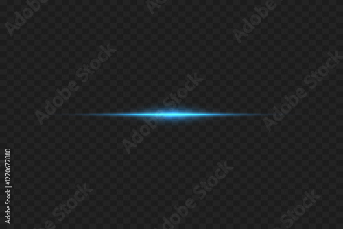 Horizontal laser line effect. On a transparent background.