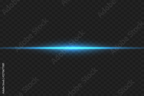 Horizontal laser line effect. On a transparent background.