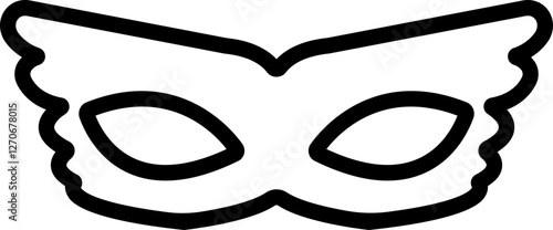 Different Mask silhouette isolated on transparent background Masquerade vector for apps or web party superhero carnival villain or burglar icon in line. costume eye mask hidden person face