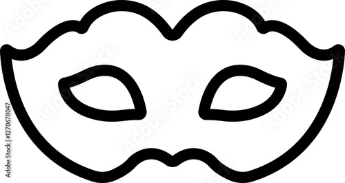 Different Mask silhouette isolated on transparent background Masquerade vector for apps or web party superhero carnival villain or burglar icon in line. costume eye mask hidden person face