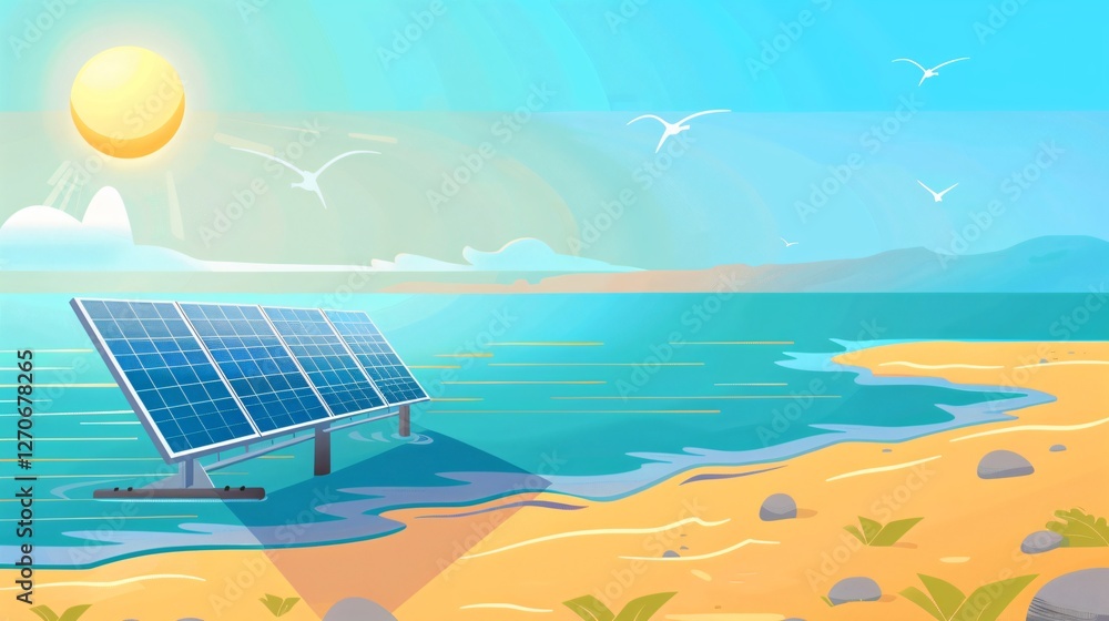 Solar Panel System for Sustainable Ocean Energy Production