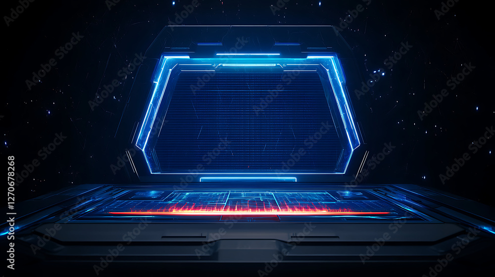 Obraz premium Futuristic Interface Control Panel Display Screen Technology Integration and Data Information