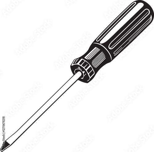 Isolated black screwdriver icon Vector, black screwdriver Silhouette,black screwdriver icon set, black screwdriver for logo,color black screwdriver Vector illustration, Vector Graphic, EPS 10 , clip