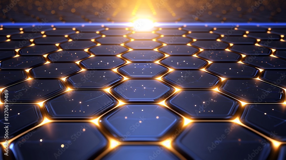 Obraz premium Abstract Glowing Hexagon Pattern Background